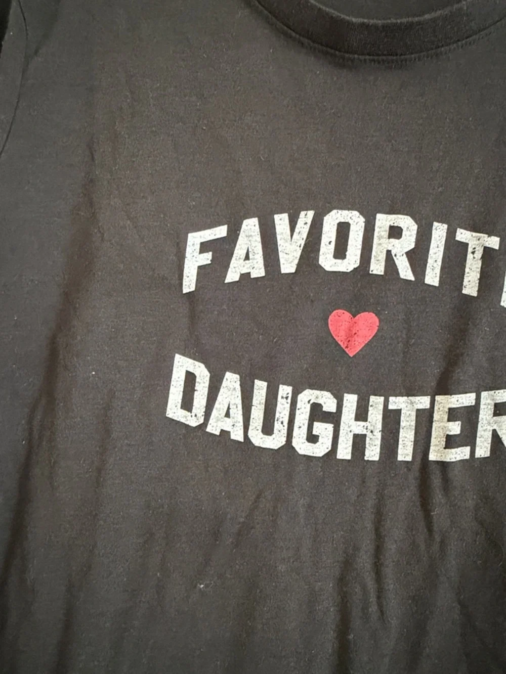 Favorite Daughter Black Tee with Pink Heart Graphic - Picture 3 of 5